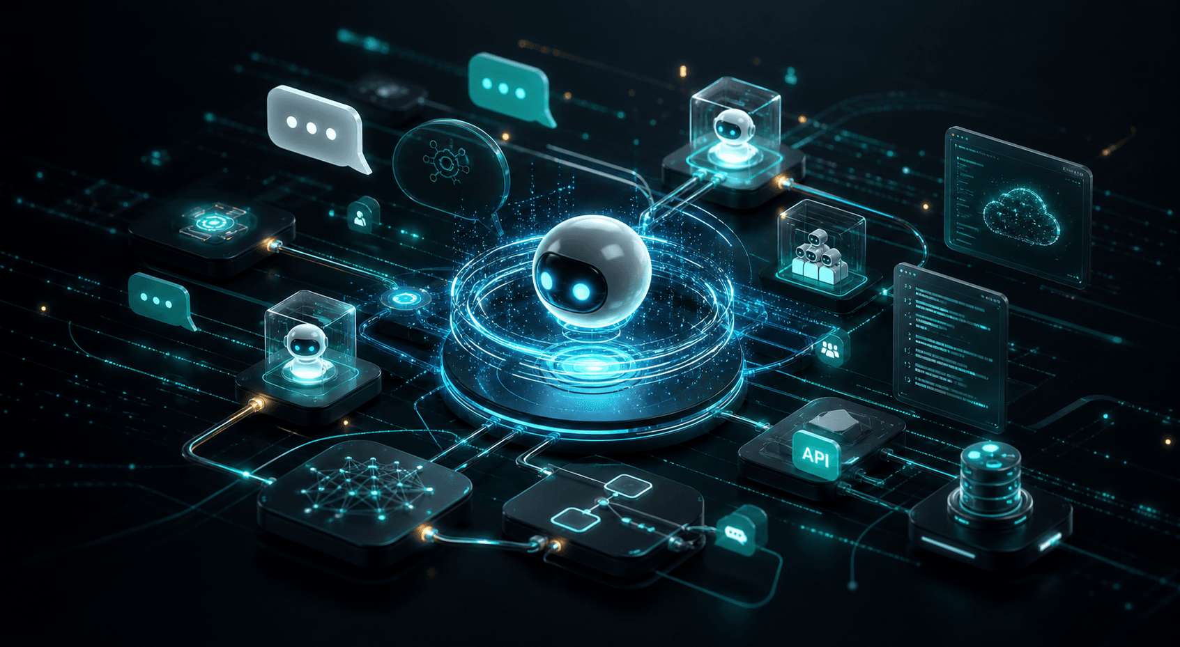 نمای مفهومی ساخت Agent، Chatbot و Automation